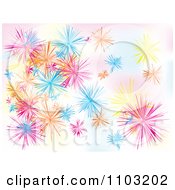 Poster, Art Print Of Background Of Colorful Star Explosions On Gradient