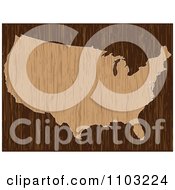 Clipart Wooden United States Map Royalty Free Vector Illustration by Andrei Marincas