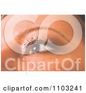 Clipart Pixelated Womans Eye Made Of Dots Royalty Free Vector Illustration