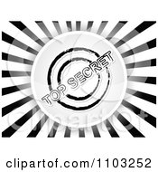 Clipart Top Secret Circle Over Black And White Rays Royalty Free Vector Illustration
