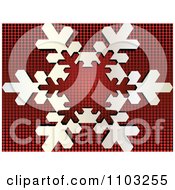Clipart Red And White Snowflake Dot Pattern Royalty Free Vector Illustration