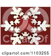 Poster, Art Print Of Red And White Snowflake Dot Pattern