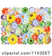 Poster, Art Print Of Colorful Flowers On White