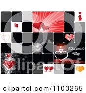 Clipart Valentine And Heart Icons Royalty Free Vector Illustration