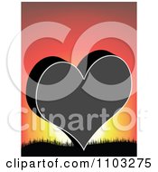 Clipart Love Or Poker Heart Against A Sunset Royalty Free Vector Illustration