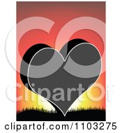 Poster, Art Print Of Love Or Poker Heart Against A Sunset