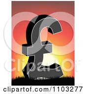 Clipart Black Lira Symbol Against A Sunset Royalty Free Vector Illustration
