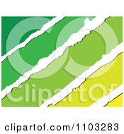 Poster, Art Print Of Diagonal Grungy Tears Divind Green And Yellow Lines