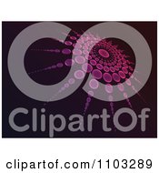 Clipart Fractal Circle And Rays Made Of Puprle Dots On Black Royalty Free Vector Illustration