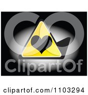 Clipart Love Or Poker Heart On A Yellow Triangle In A Spotlight On Black Royalty Free Vector Illustration