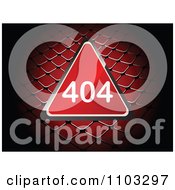 Clipart Reflective Red 404 Computer Error Triangle Over A Net Royalty Free Vector Illustration