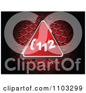 Clipart Reflective Red 112 Triangle Over A Net Royalty Free Vector Illustration