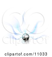 Black Sphere With Electrical Arms Clipart Illustration