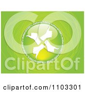 Clipart Reflective Round Approved Natural Circle Over Green With Scribbles Royalty Free Vector Illustration