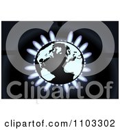Clipart Globe Over A Gas Burner Royalty Free Vector Illustration