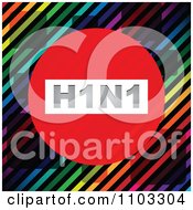 Poster, Art Print Of H1n1 Swine Flu Circle Over Diagonal Stripes And Tiles
