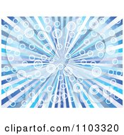 Poster, Art Print Of Blue Burst Of Rays With Circles