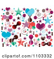 Clipart Heart Star And Spiral Party Background Royalty Free Vector Illustration
