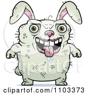 Clipart Drooling Ugly Rabbit Royalty Free Vector Illustration
