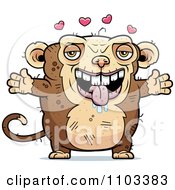 Clipart Loving Ugly Monkey Royalty Free Vector Illustration