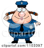 Clipart Friendly Waving Chubby Caucasian Police Woman Royalty Free Vector Illustration by Cory Thoman