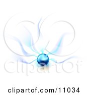 Blue Sphere With Electrical Arms Clipart Illustration