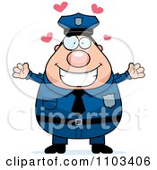 Clipart Loving Chubby Caucasian Police Man Royalty Free Vector Illustration