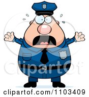Poster, Art Print Of Frightened Chubby Caucasian Police Man