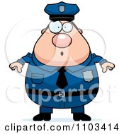 Poster, Art Print Of Surprised Chubby Caucasian Police Man