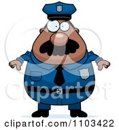 Poster, Art Print Of Chubby Black Police Man With A Mustache