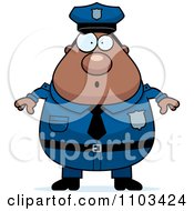 Poster, Art Print Of Surprised Chubby Black Police Man
