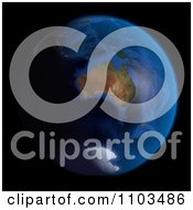 Clipart 3d Globe Featuring Australia On Black Royalty Free CGI Illustration by Leo Blanchette