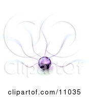 Purple Sphere With Electrical Arms by Leo Blanchette