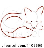 Poster, Art Print Of Cute Red Fox Resting In A Curled Position