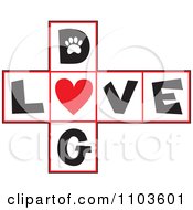 Poster, Art Print Of Hop Scotch Dog Love Layout With A Heart