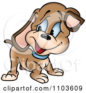 Poster, Art Print Of Happy Brown Puppy Dog Looking Back