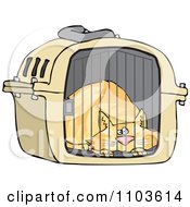 Poster, Art Print Of Scared Orange Cat In A Pet Carrier