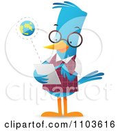 Poster, Art Print Of Smart Bluebird Using A Tablet Computer