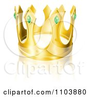 Clipart Golden King Crown With Emeralds Royalty Free Vector Illustration