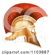 Poster, Art Print Of 3d Red And Gold Spartan Corinthian Helmet