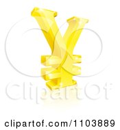 Clipart 3d Golden Yen Currency Symbol Royalty Free Vector Illustration by AtStockIllustration