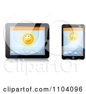 Poster, Art Print Of Weather App On A Cell Phone And Tablet Computer