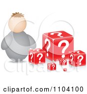 Clipart Avatar Person With Question Cubes Royalty Free Vector Illustration by Andrei Marincas