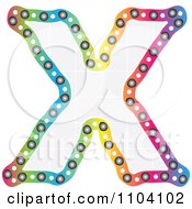 Colorful Capital Letter X With A Grid Pattern