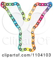 Clipart Colorful Capital Letter Y With A Grid Pattern Royalty Free Vector Illustration