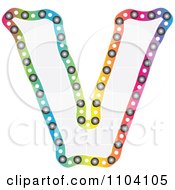 Clipart Colorful Capital Letter V With A Grid Pattern Royalty Free Vector Illustration
