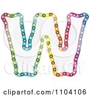 Clipart Colorful Capital Letter W With A Grid Pattern Royalty Free Vector Illustration