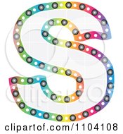 Clipart Colorful Capital Letter S With A Grid Pattern Royalty Free Vector Illustration