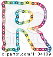 Clipart Colorful Capital Letter R With A Grid Pattern Royalty Free Vector Illustration