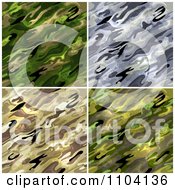 Poster, Art Print Of Seamless Green Gray And Tan Military Camouflage Background Patterns